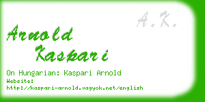 arnold kaspari business card